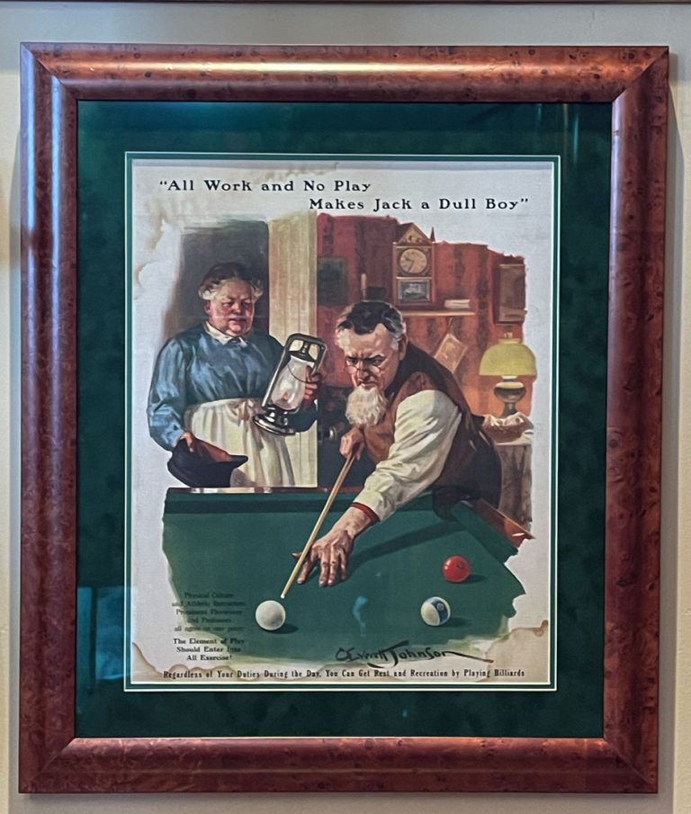 Billiards in Art Vintage Cues for You