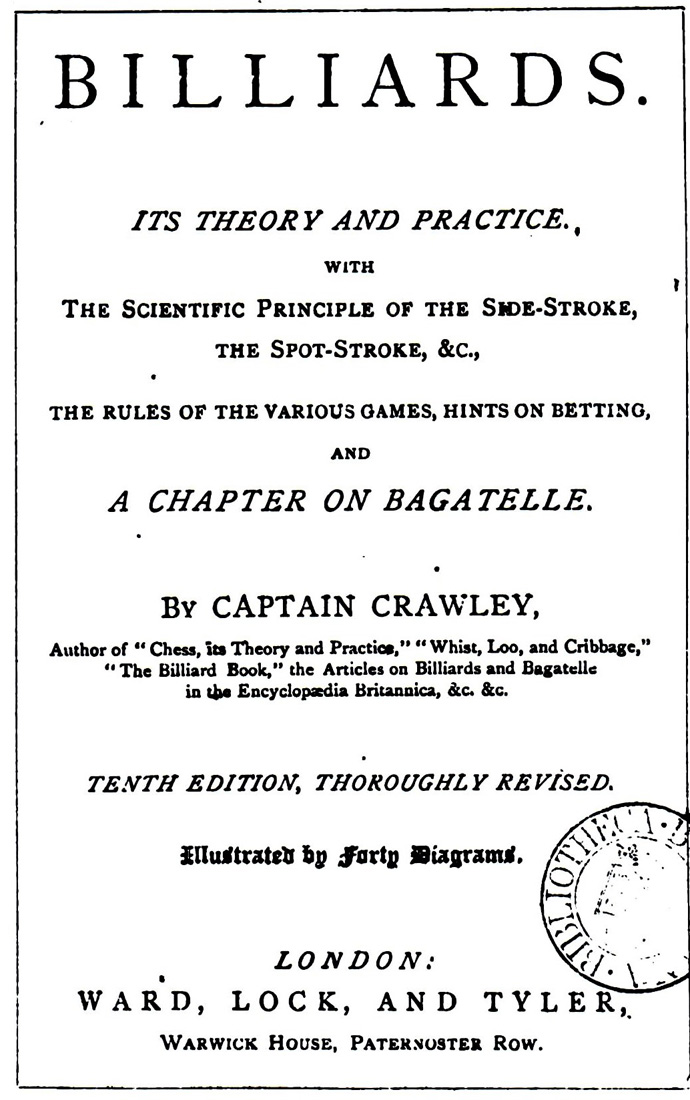 Billiards, The Theory and Practice by Captain Crawley